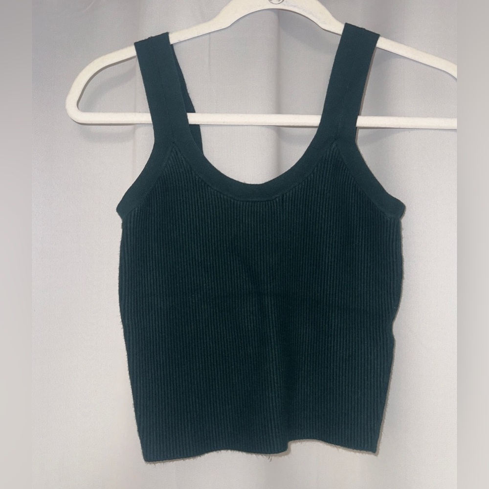 Abercrombie & Fitch Dark Green Ribbed Tank Top